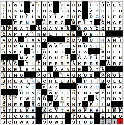 1028-12 New York Times Crossword Answers 28 Oct 12, Sunday