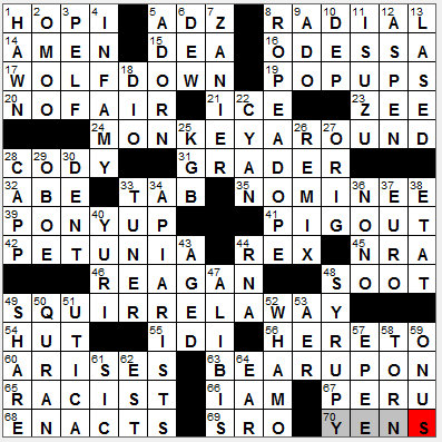 1029-12 New York Times Crossword Answers 29 Oct 12, Monday