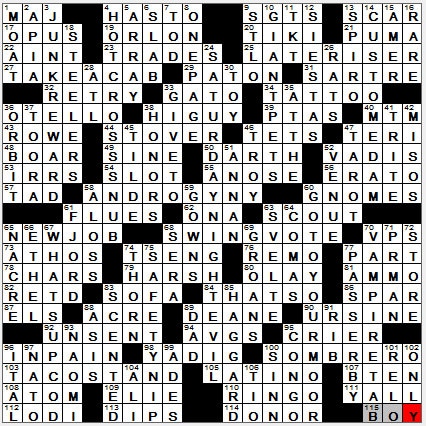 1111-12 New York Times Crossword Answers 11 Nov 12, Sunday