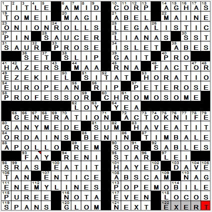 1125-12 New York Times Crossword Answers 25 Nov 12, Sunday