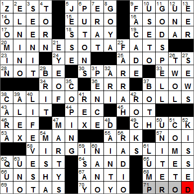 1203-12 New York Times Crossword Answers 3 Dec 12, Monday