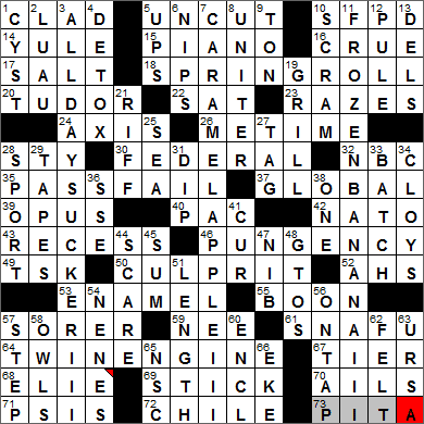 1205-12 New York Times Crossword Answers 5 Dec 12, Wednesday