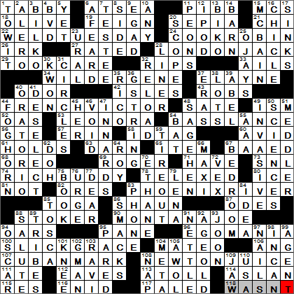 1209-12 New York Times Crossword Answers 9 Dec 12, Sunday