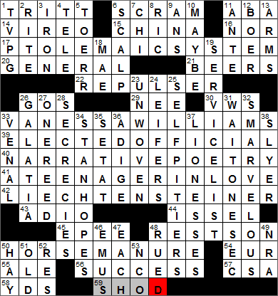 1229-12 New York Times Crossword Answers 29 Dec 12, Saturday