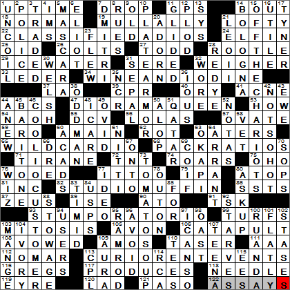 1230-12 New York Times Crossword Answers 30 Dec 12, Sunday