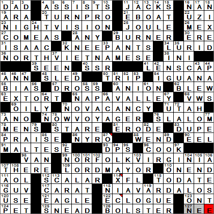 0106-13 New York Times Crossword Answers 6 Jan 13, Sunday