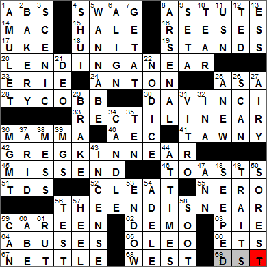 0114-13 New York Times Crossword Answers 14 Jan 13, Monday