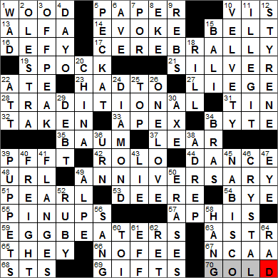 0116-13 New York Times Crossword Answers 16 Jan 13, Wednesday