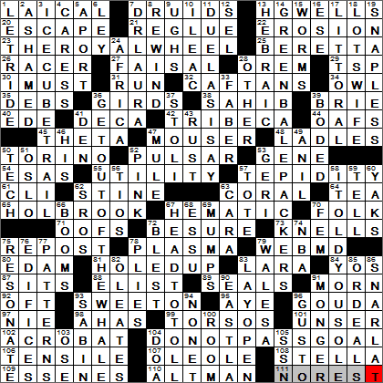 0120-13 New York Times Crossword Answers 20 Jan 13, Sunday