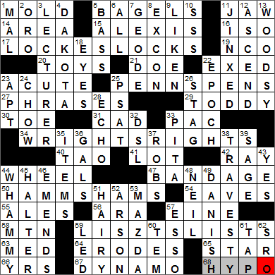 0121-13 New York Times Crossword Answers 21 Jan 13, Monday