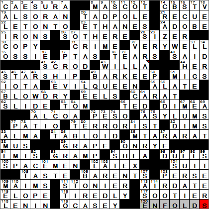 0127-13 New York Times Crossword Answers 27 Jan 13, Sunday