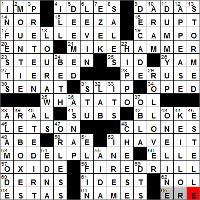 0128-13 New York Times Crossword Answers 28 Jan 13, Monday