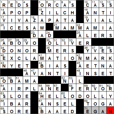 0129-13 New York Times Crossword Answers 29 Jan 13, Tuesday