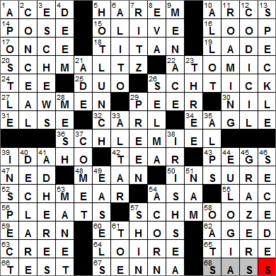 0415-13 New York Times Crossword Answers 15 Apr 13, Monday
