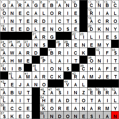 0420-13 New York Times Crossword Answers 20 Apr 13, Saturday