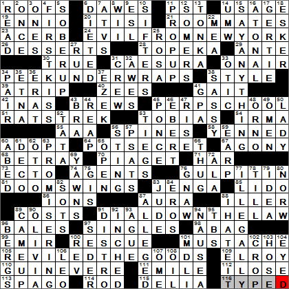 0421-13 New York Times Crossword Answers 21 Apr 13, Sunday