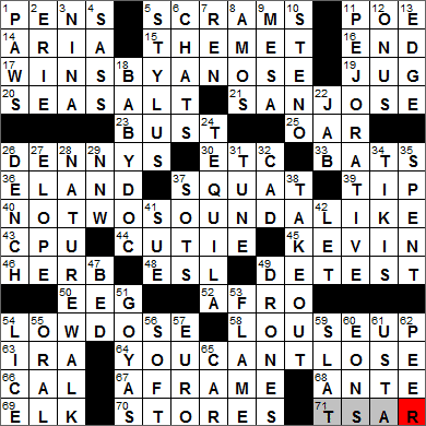 0430-13 New York Times Crossword Answers 30 Apr 13, Tuesday