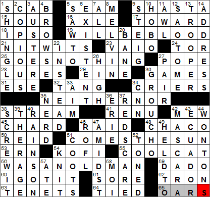 0502-13 New York Times Crossword Answers 2 May 13, Thursday