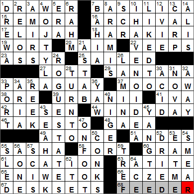 0511-13 New York Times Crossword Answers 11 May 13, Saturday