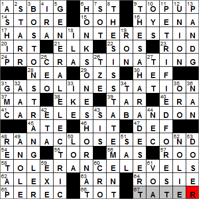0524-13 New York Times Crossword Answers 24 May 13, Friday