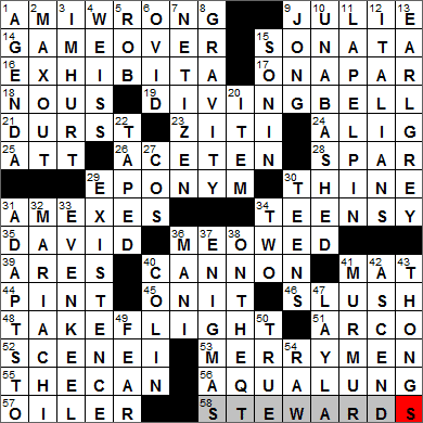 0531-13 New York Times Crossword Answers 31 May 13, Friday