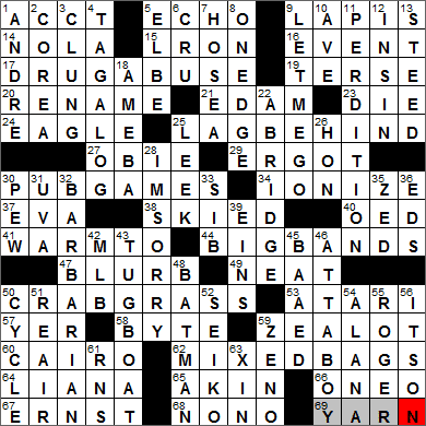 0611-13 New York Times Crossword Answers 11 Jun 13, Tuesday