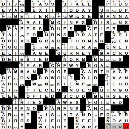 0623-13 New York Times Crossword Answers 23 Jun 13, Sunday