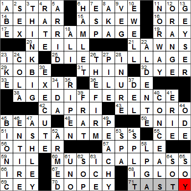 0626-13 New York Times Crossword Answers 26 Jun 13, Wednesday