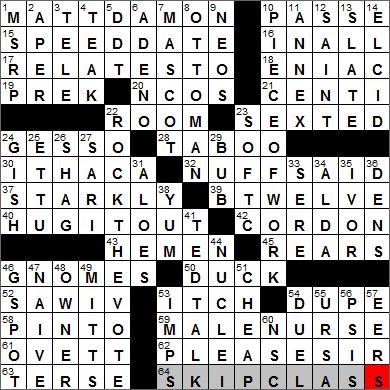 0727-13 New York Times Crossword Answers 27 Jul 13, Saturday