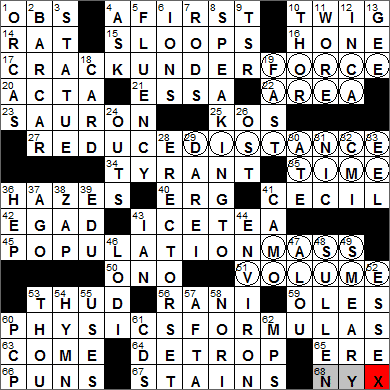 0801-13 New York Times Crossword Answers 1 Aug 13, Thursday