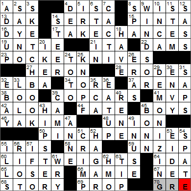 0806-13 New York Times Crossword Answers 6 Aug 13, Tuesday