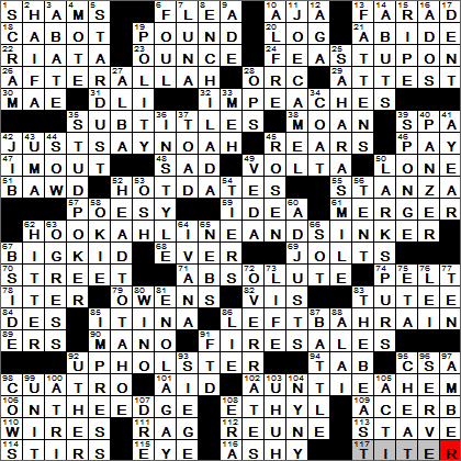 0811-13 New York Times Crossword Answers 11 Aug 13, Sunday