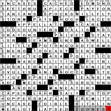0929-13 New York Times Crossword Answers 29 Sep 13, Sunday