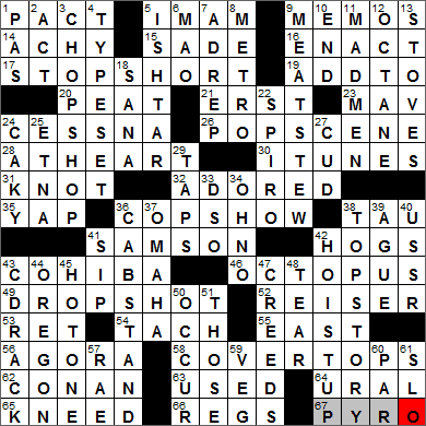 0930-13 New York Times Crossword Answers 30 Sep 13, Monday