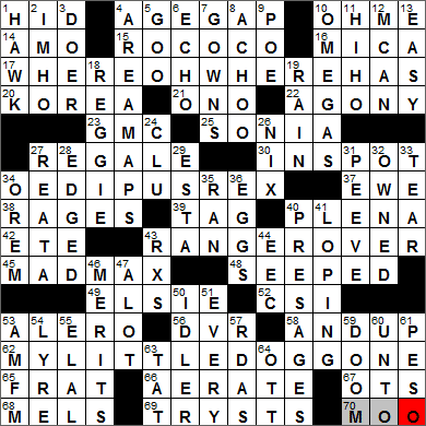 1028-13 New York Times Crossword Answers 28 Oct 13, Monday