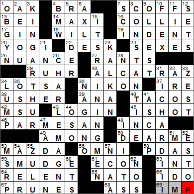 1104-13 New York Times Crossword Answers 4 Nov 13, Monday
