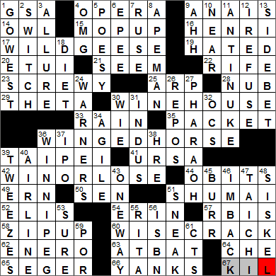 1105-13 New York Times Crossword Answers 5 Nov 13, Tuesday