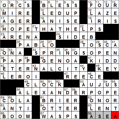 1111-13 New York Times Crossword Answers 11 Nov 13, Monday