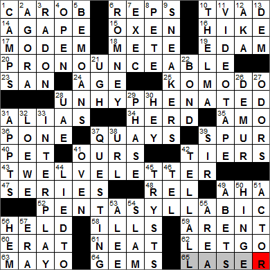 1114-13 New York Times Crossword Answers 14 Nov 13, Thursday