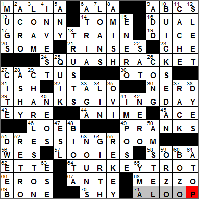 1127-13 New York Times Crossword Answers 27 Nov 13, Wednesday