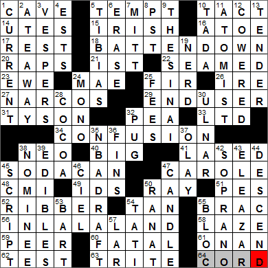 1205-13 New York Times Crossword Answers 5 Dec 13, Thursday