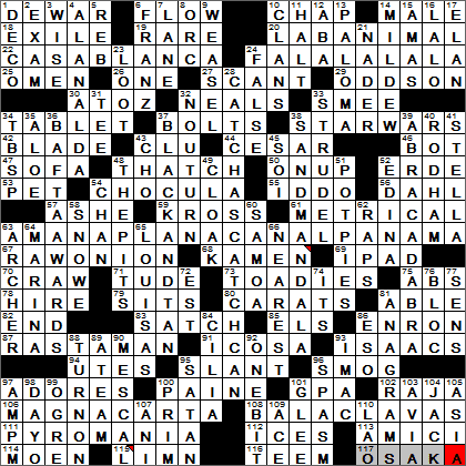 0112-14 New York Times Crossword Answers 12 Jan 14, Sunday
