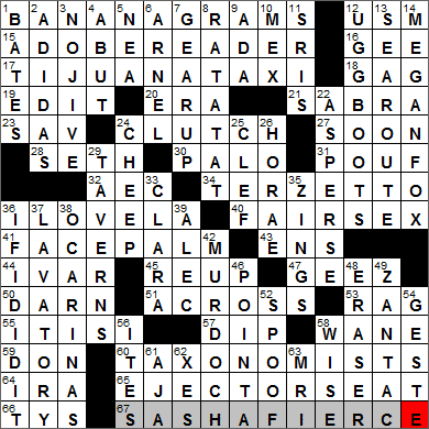 0118-14 New York Times Crossword Answers 18 Jan 14, Saturday