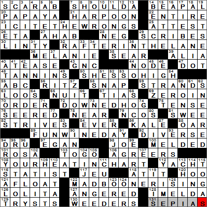0119-14 New York Times Crossword Answers 19 Jan 14, Sunday