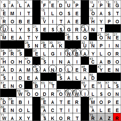 0129-14 New York Times Crossword Answers 29 Jan 14, Wednesday