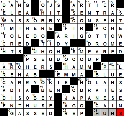 0206-14 New York Times Crossword Answers 6 Feb 14, Thursday