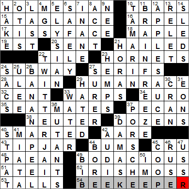 0315-14 New York Times Crossword Answers 15 Mar 14, Saturday