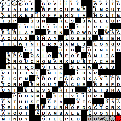 0316-14 New York Times Crossword Answers 16 Mar 14, Sunday