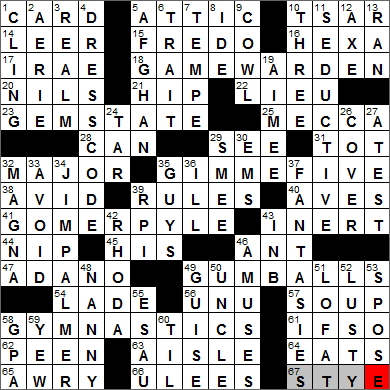 0317-14 New York Times Crossword Answers 17 Mar 14, Monday