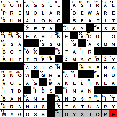 0319-14 New York Times Crossword Answers 19 Mar 14, Wednesday